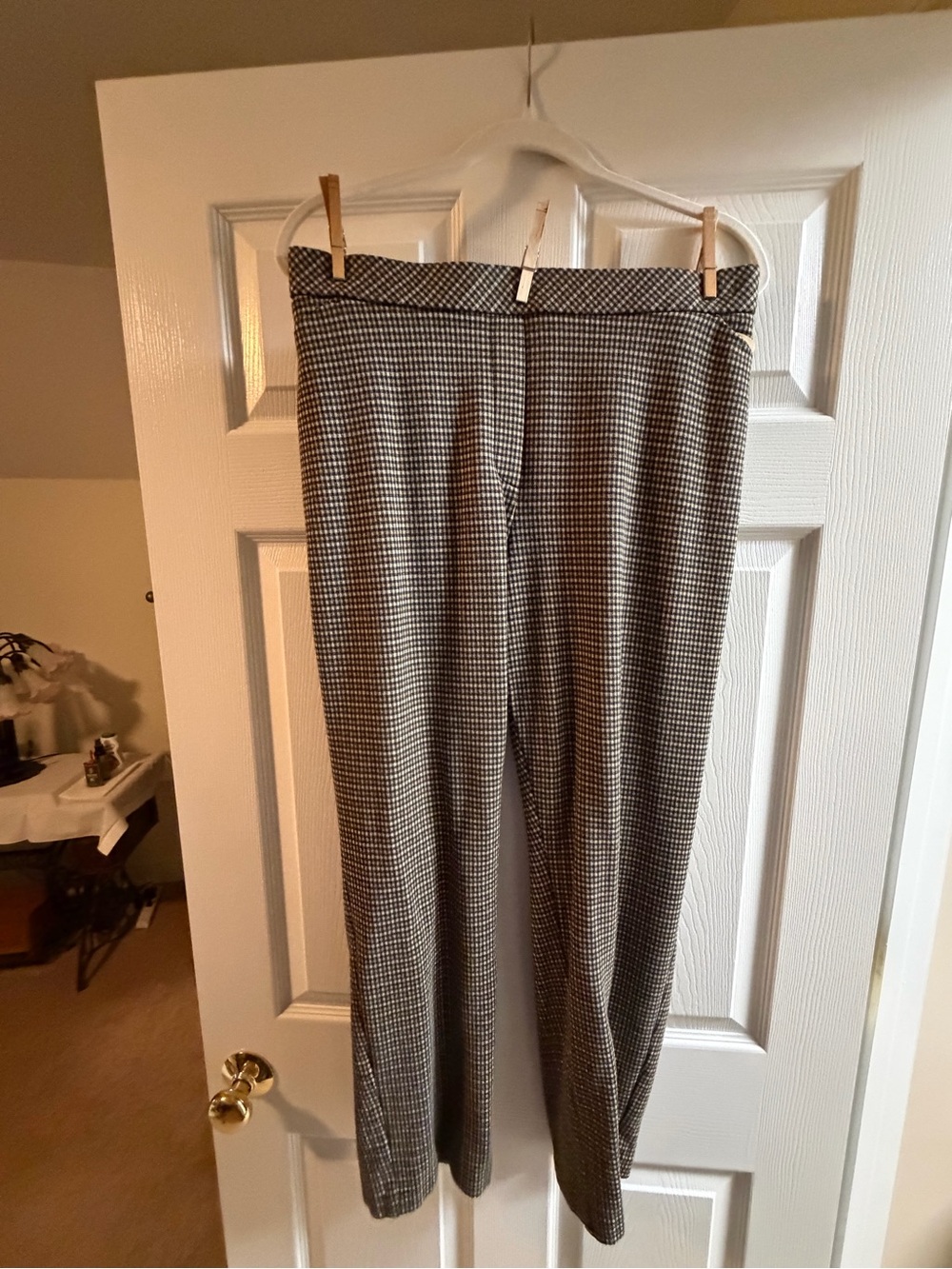 J. Jill Black and White Houndstooth Straight-Leg Pants